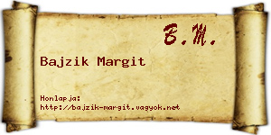 Bajzik Margit névjegykártya